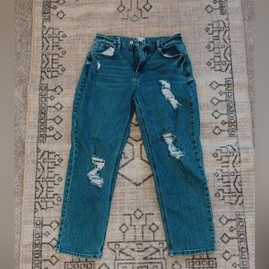 Blue distressed jeans